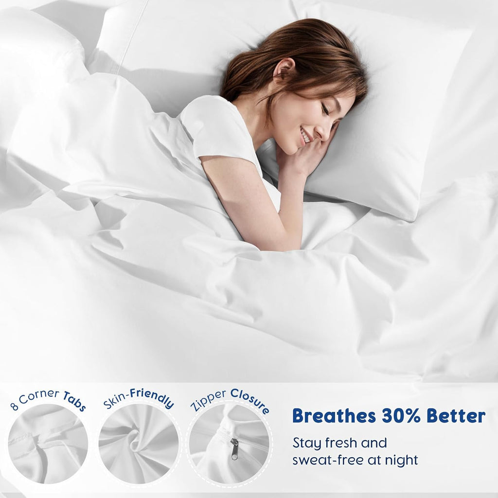 White 1000TC Egyptian Cotton King Duvet Set