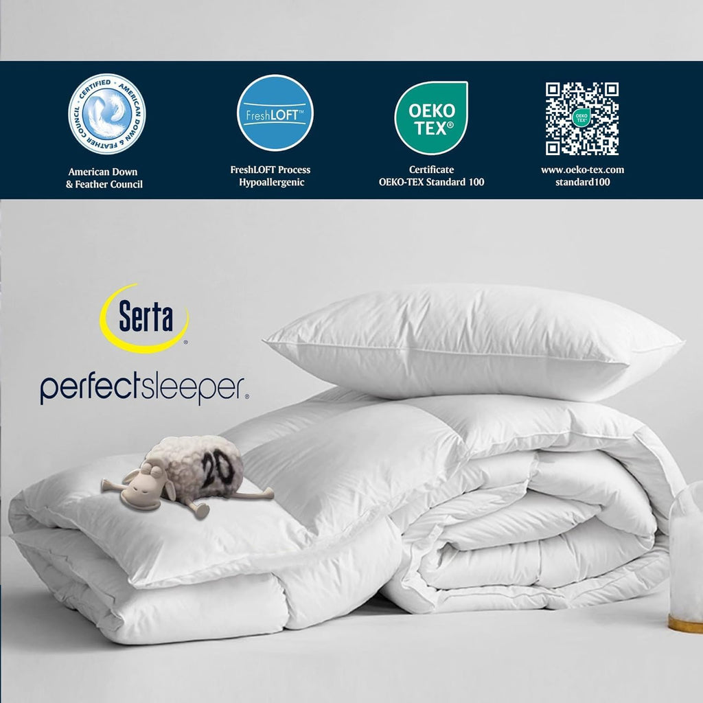 White All Season Goose Down Queen Comforter Insert