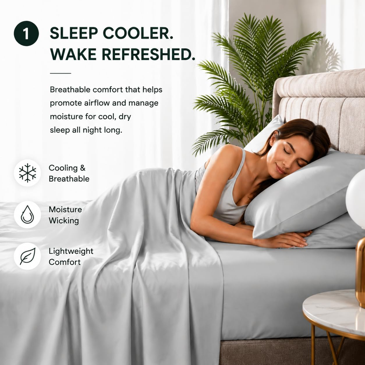 Bamboo Viscose Full Cooling Sheet Set