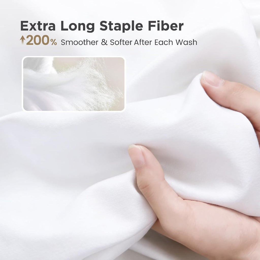 White 1000TC Egyptian Cotton Queen Sheets
