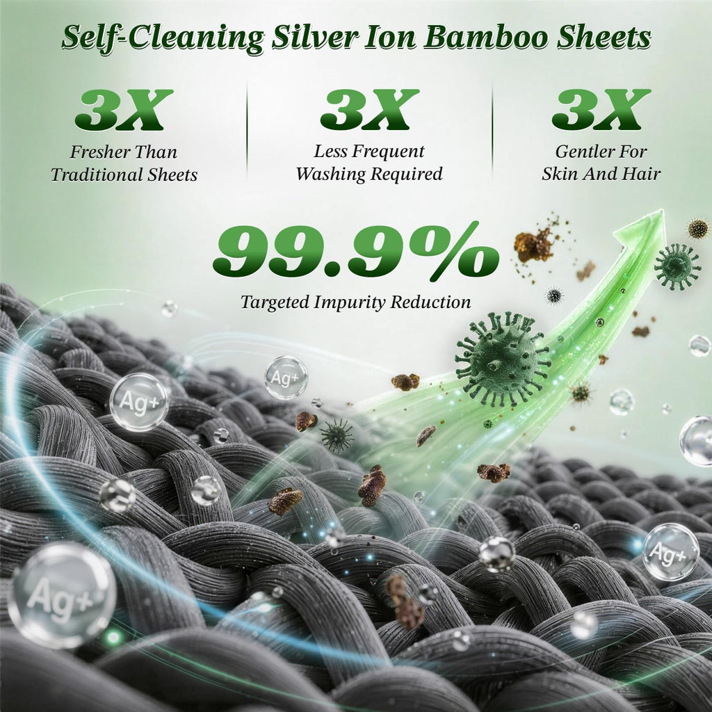 Dark Grey Silver Bamboo Queen Sheet Set