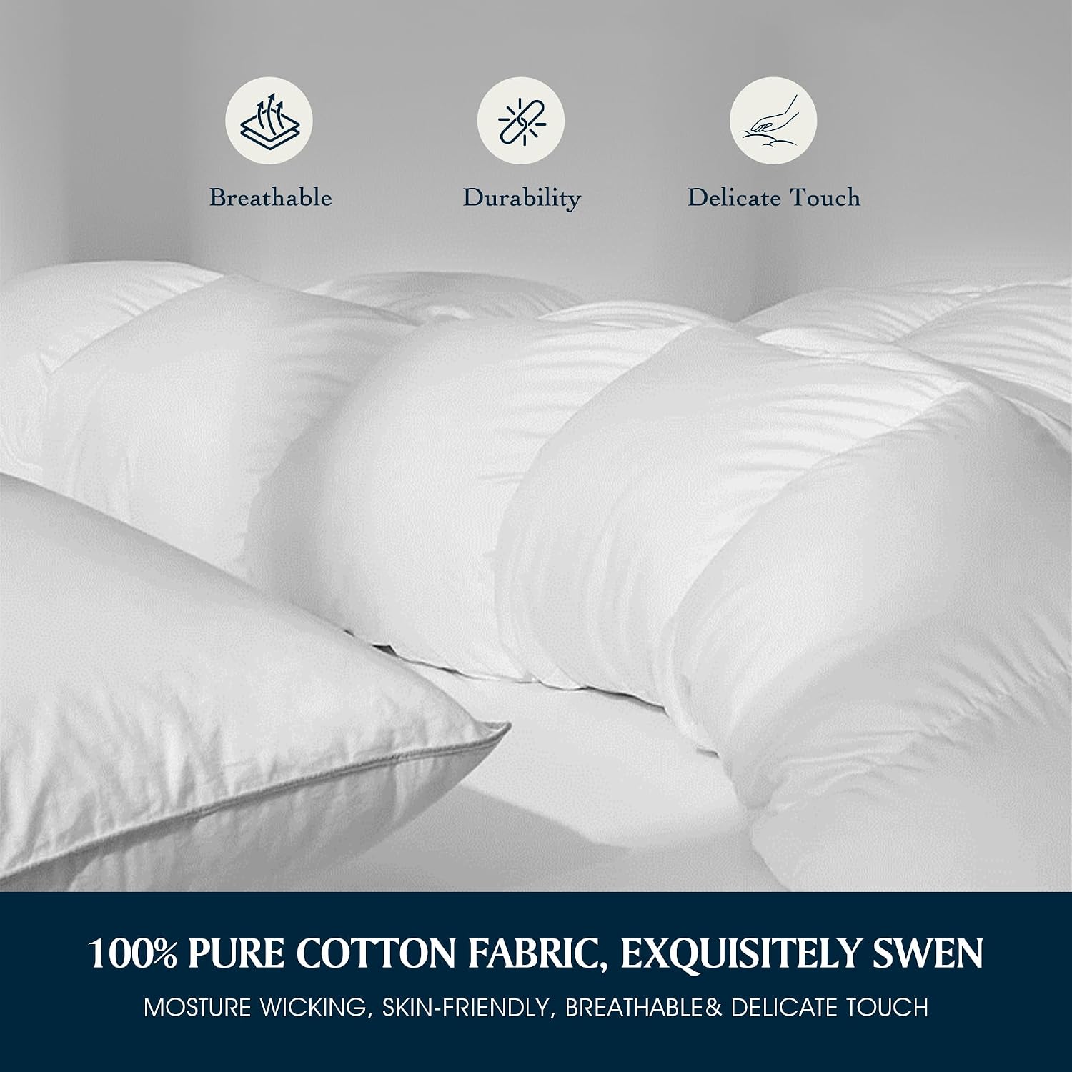White All Season Goose Down Queen Comforter Insert