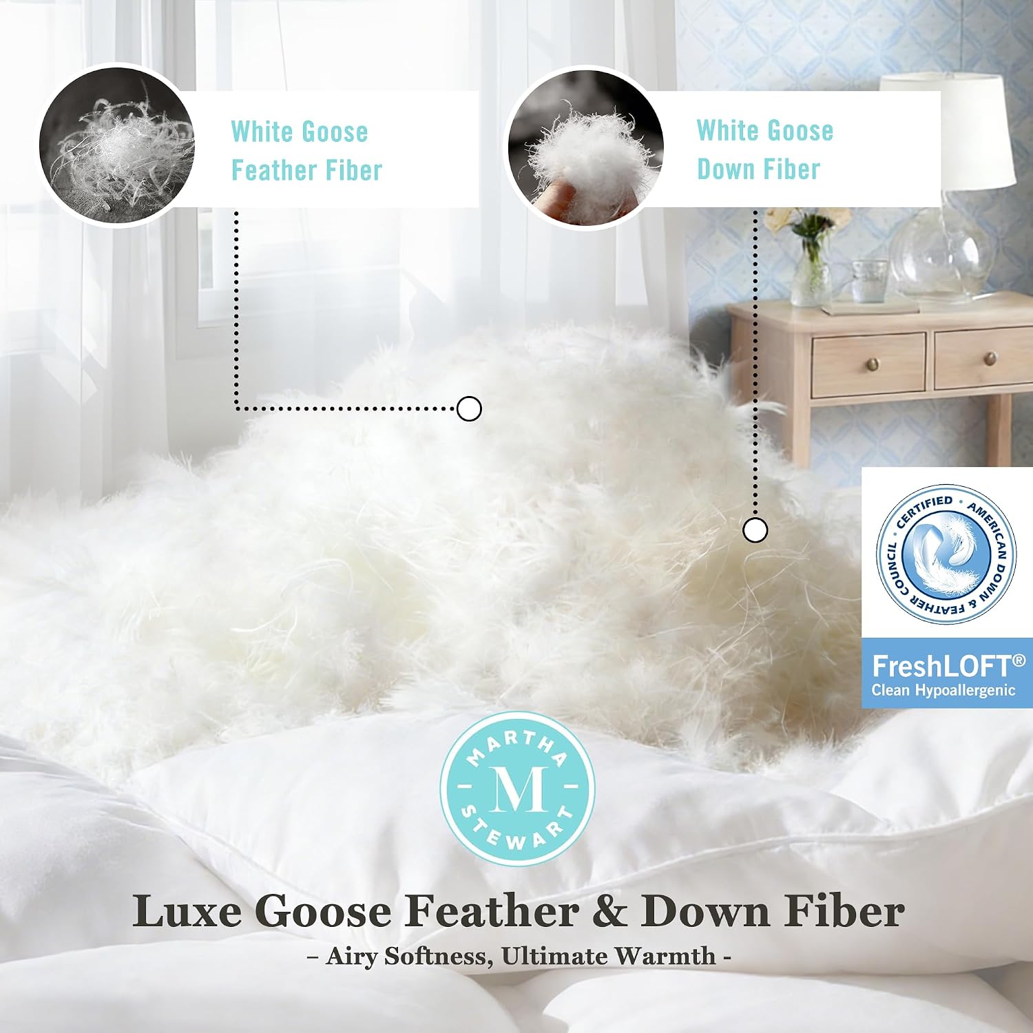 Martha Stewart White Goose Down Queen Duvet Insert