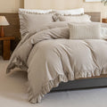 Ruffle Washed Cotton King Duvet Set
