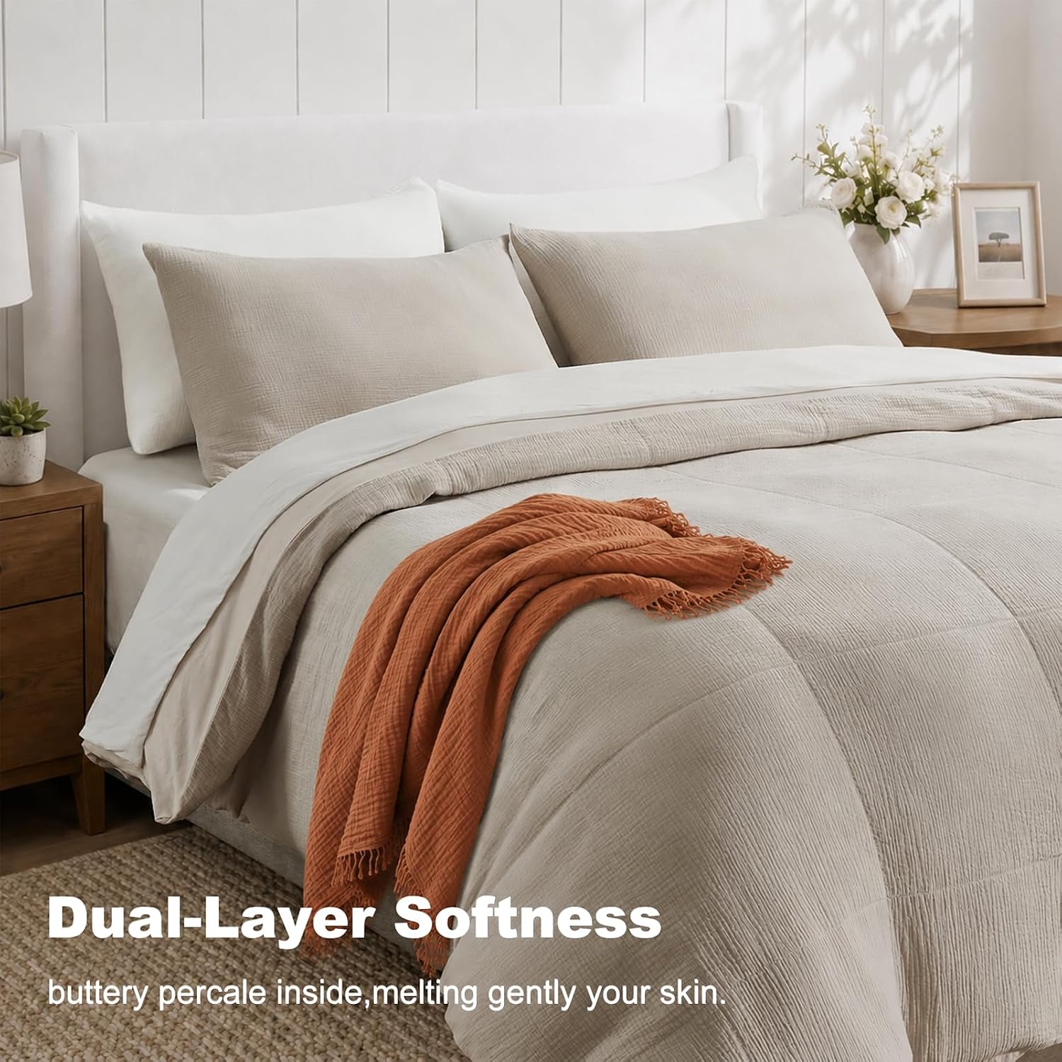 Linen Muslin Gauze King Duvet Set