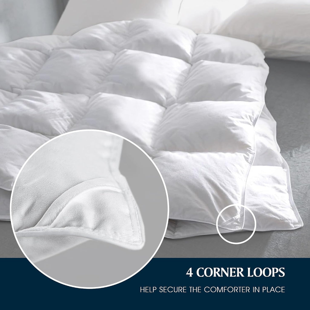 White All Season Goose Down Queen Comforter Insert