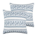 Blue Navy White Floral Adare Euro Pillow Sham