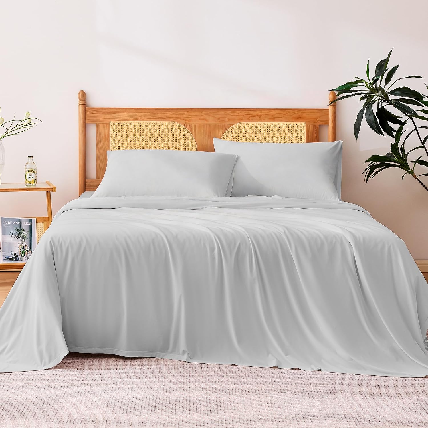 Gray King Cooling 4-Piece Sheet Set