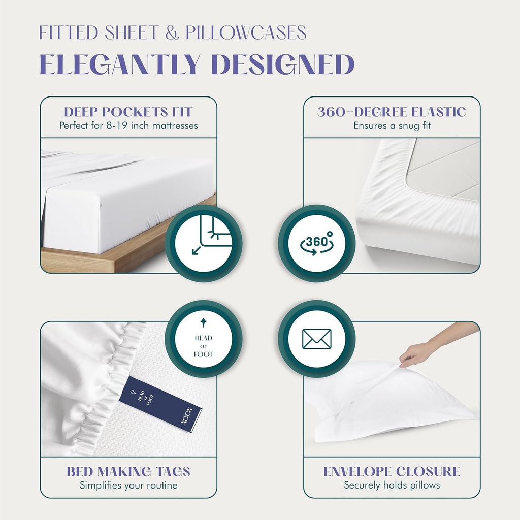 Sage Green 1500TC Egyptian Cotton Cal King 4-Piece Sateen Sheet Set