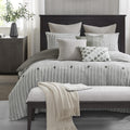 Grey Stripe Jacquard King Comforter Set