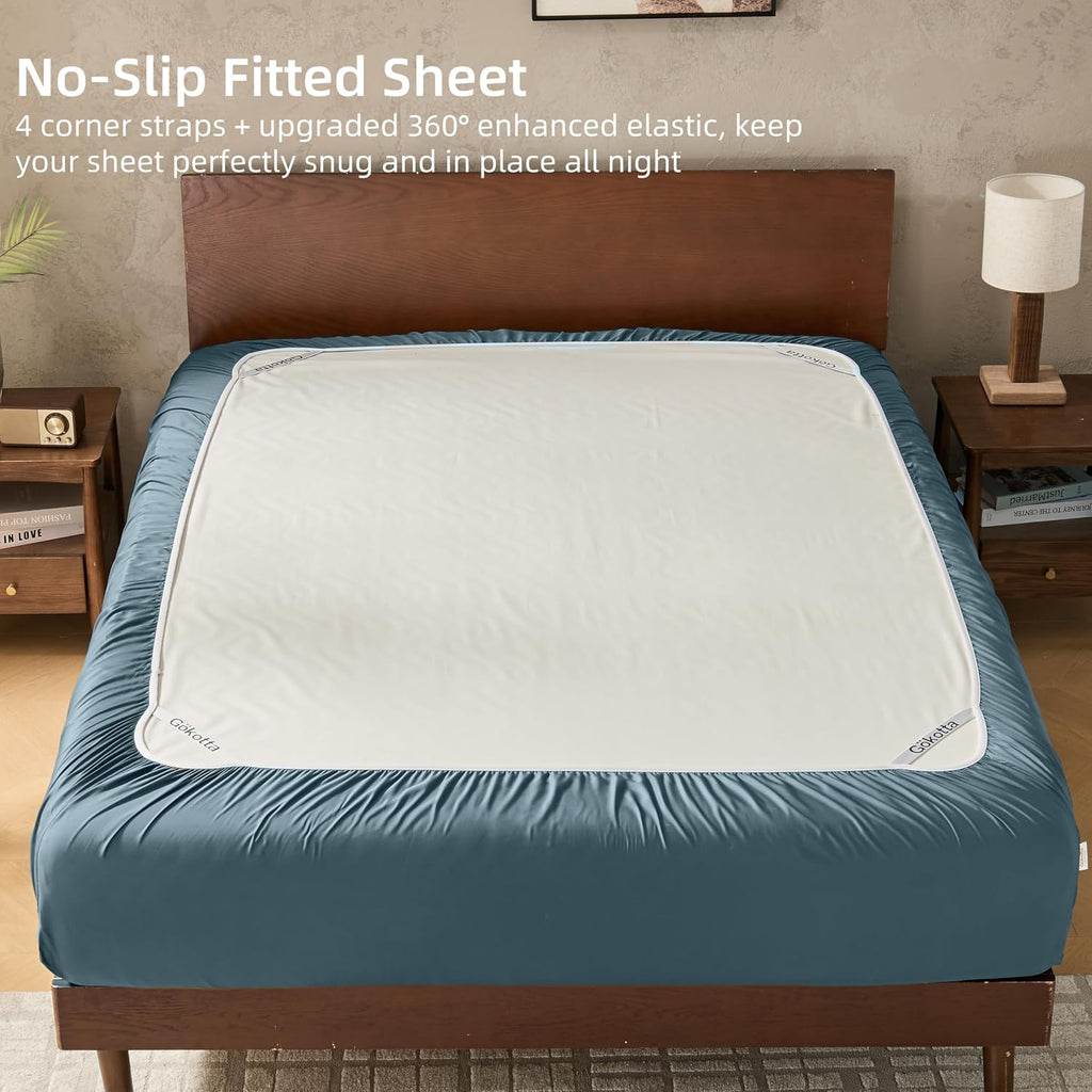 Blue Bamboo Rayon King Sheet Set