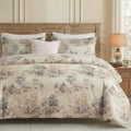 Beige Pastoral Cotton Queen Duvet Set
