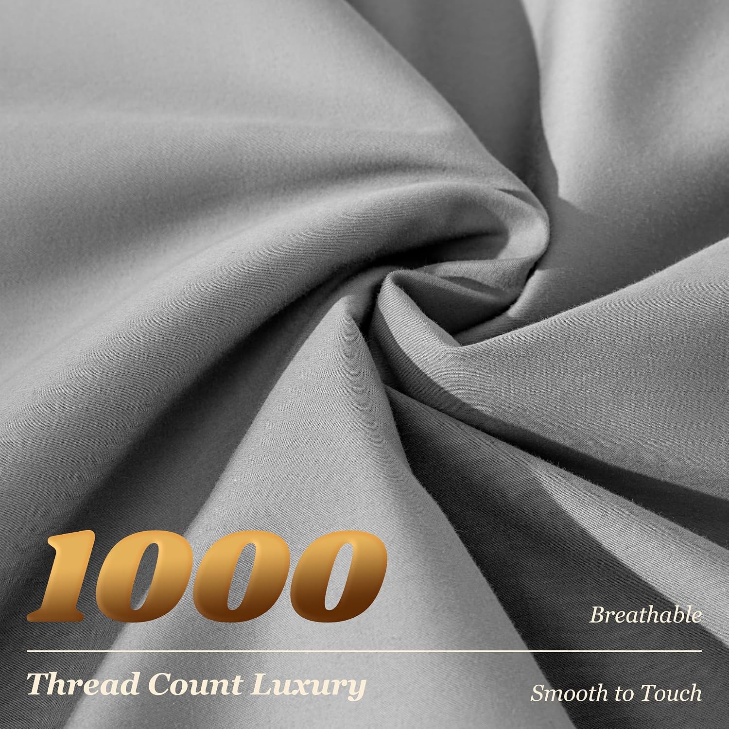 Grey 1000TC Egyptian Cotton King Sheets
