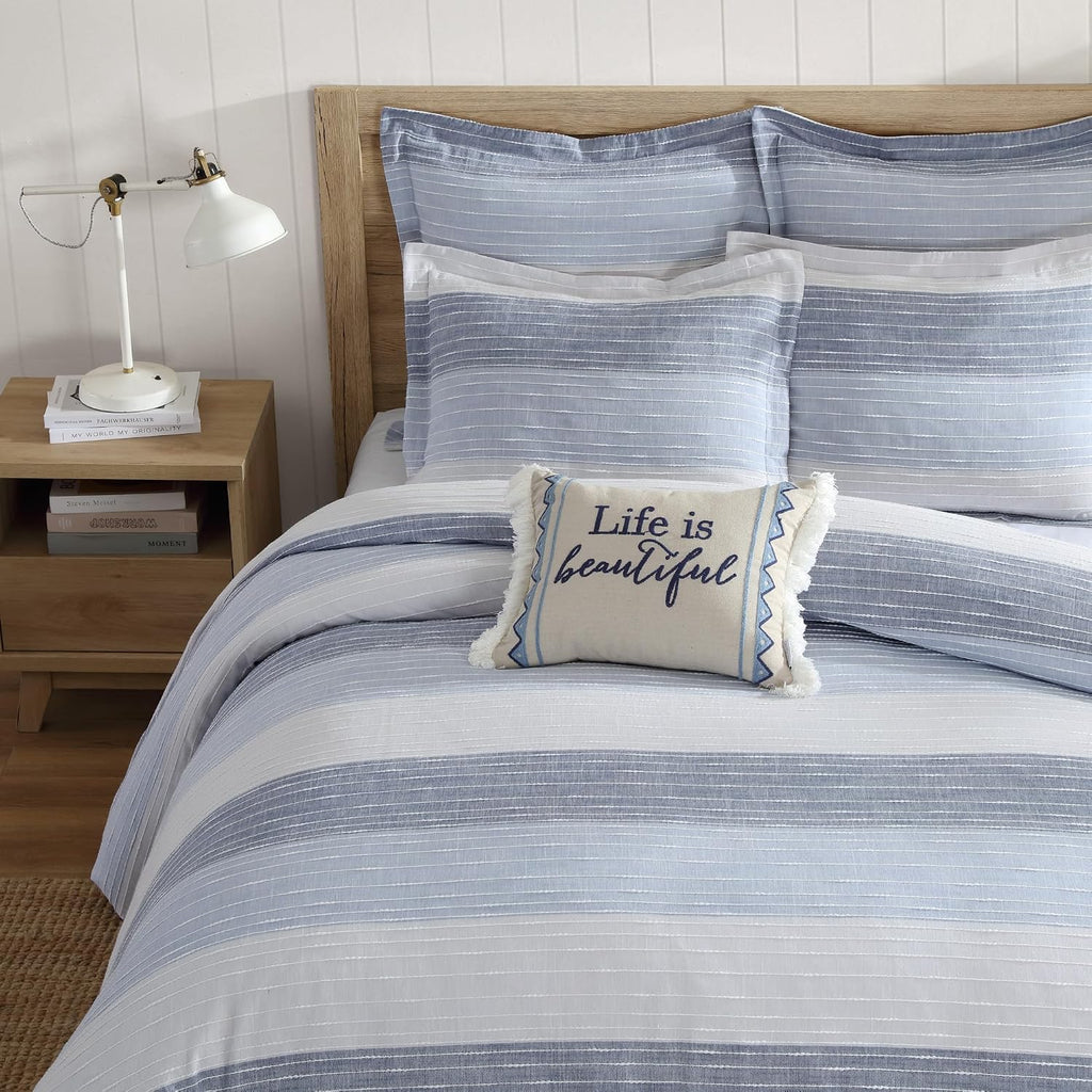 Sand Stripes Jacquard Queen Duvet Set