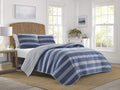 Blue Stripe Queen Reversible Quilt Set