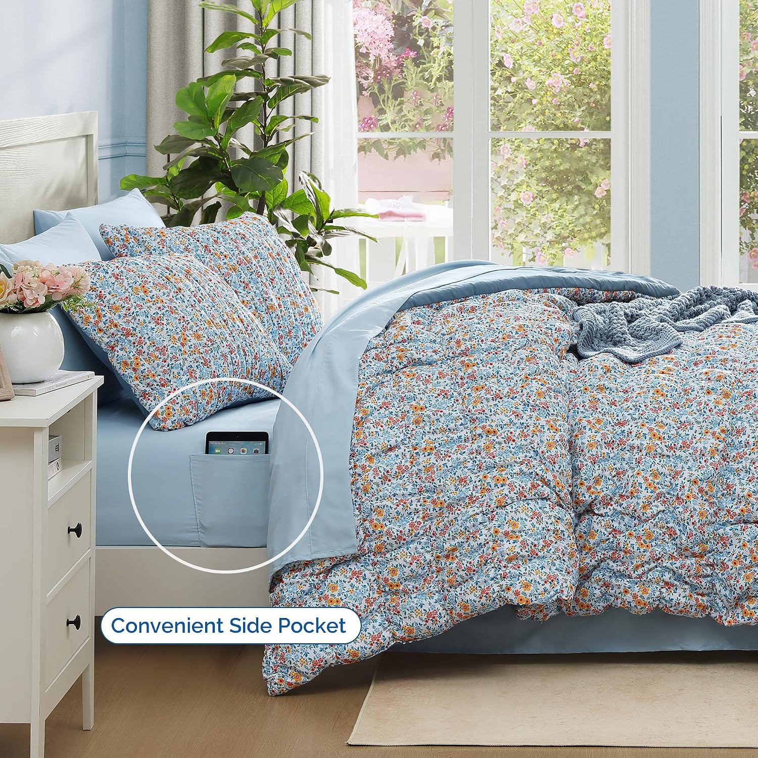 Marigold Floral Full 7-Piece Bedding Set
