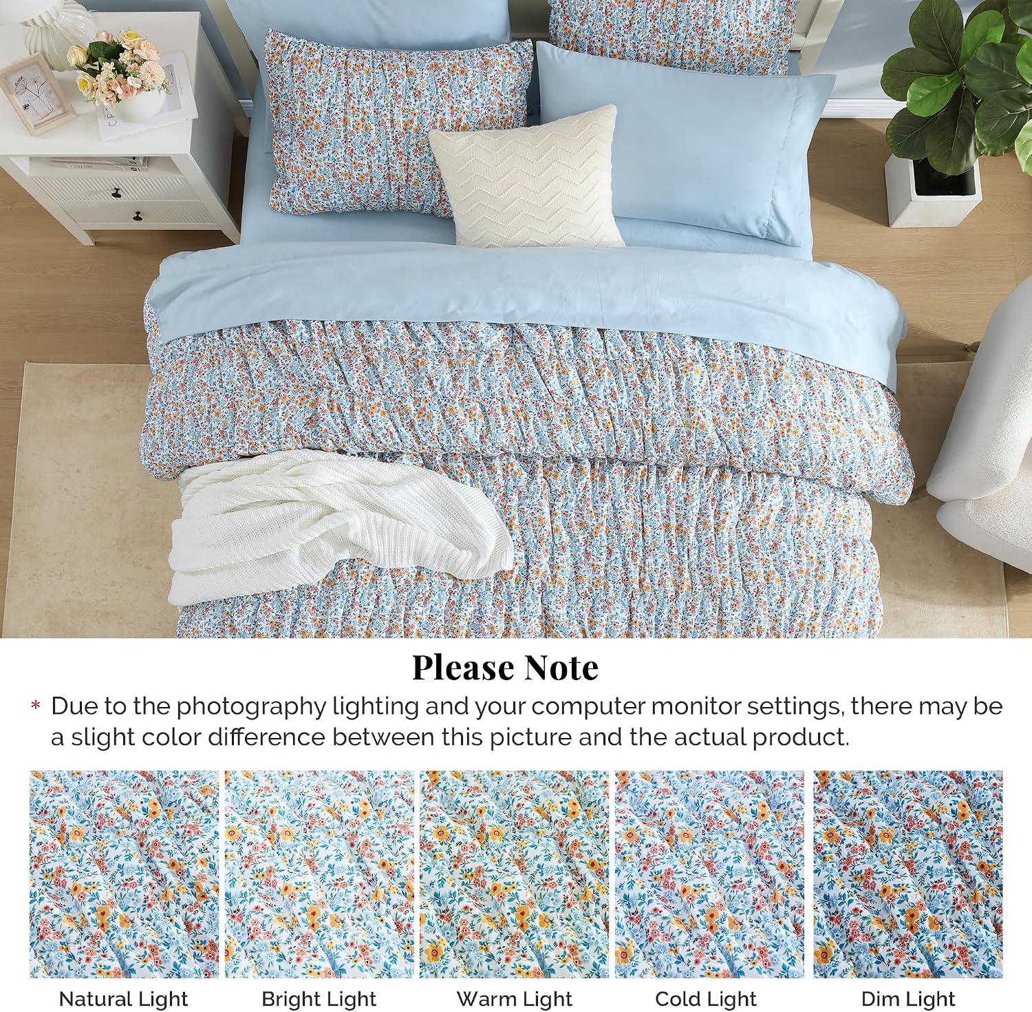 Marigold Floral Full 7-Piece Bedding Set