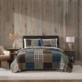 Green Patchwork Queen Cotton Quilt Set
