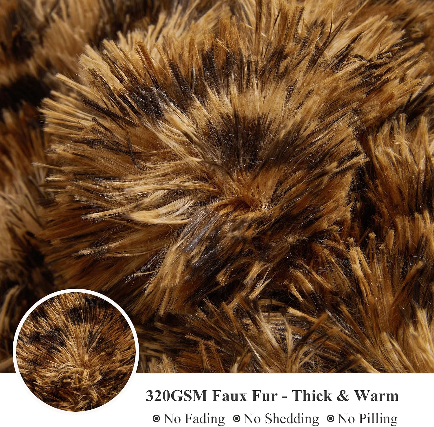 Brown Cheetah Faux Fur Queen Duvet Set