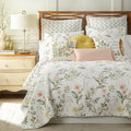Blush Floral Cotton King Quilt Set