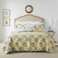 Yellow Reversible Cotton King Quilt Set