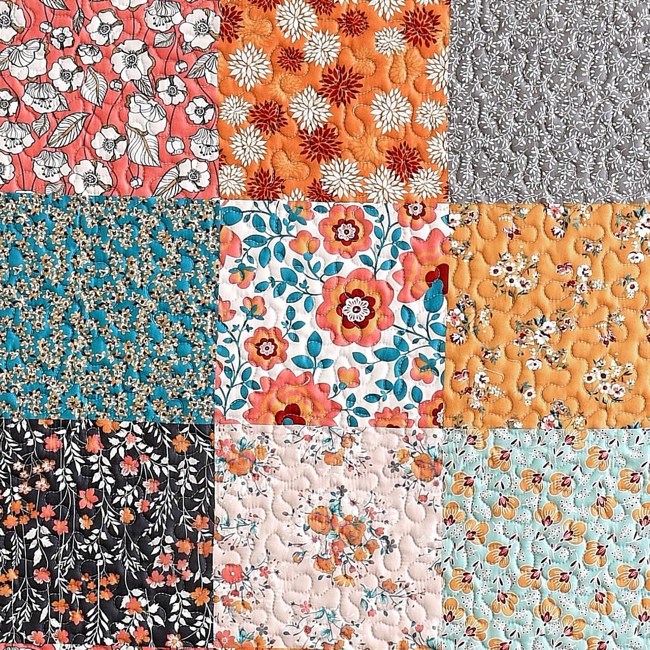 Calico Patch Floral King Quilt Set