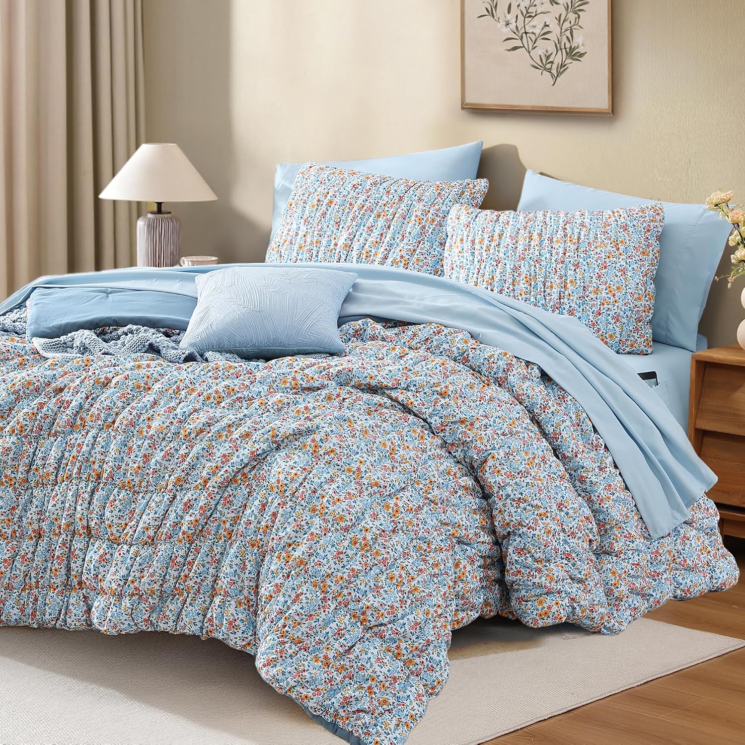 Marigold Floral Full 7-Piece Bedding Set