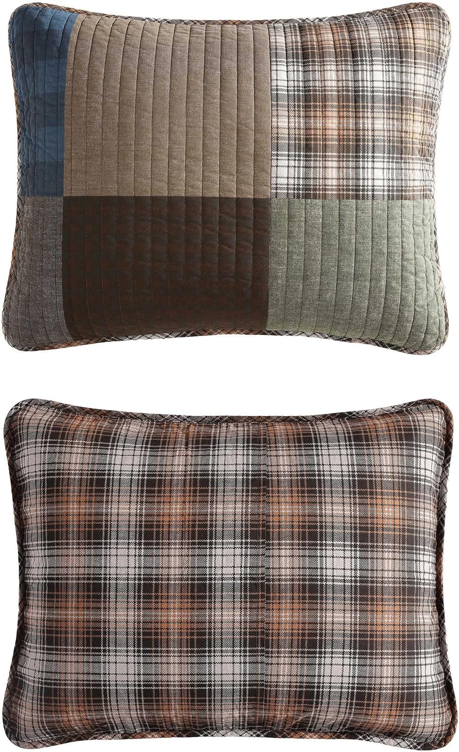 Green Patchwork Queen Cotton Quilt Set