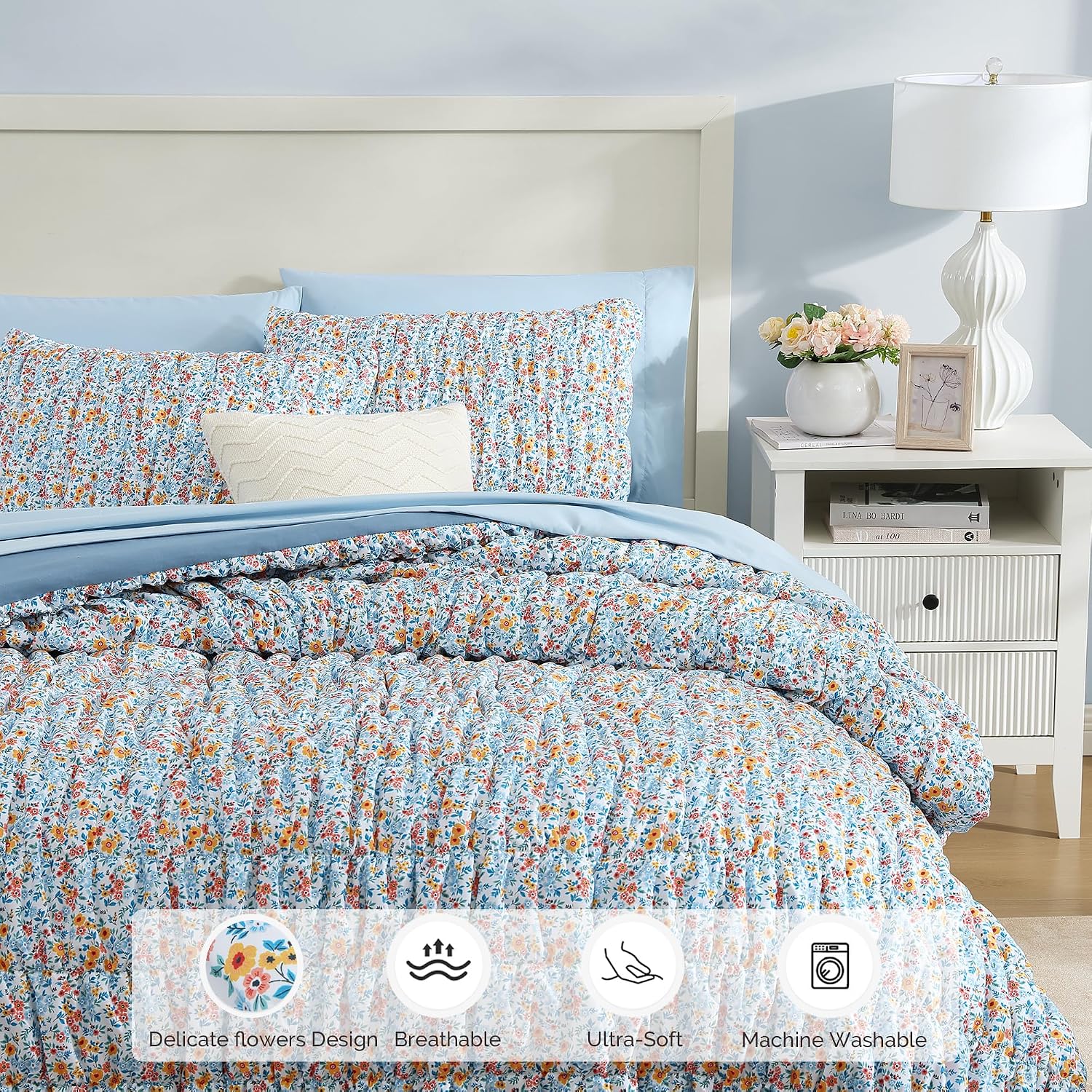 Marigold Floral Full 7-Piece Bedding Set