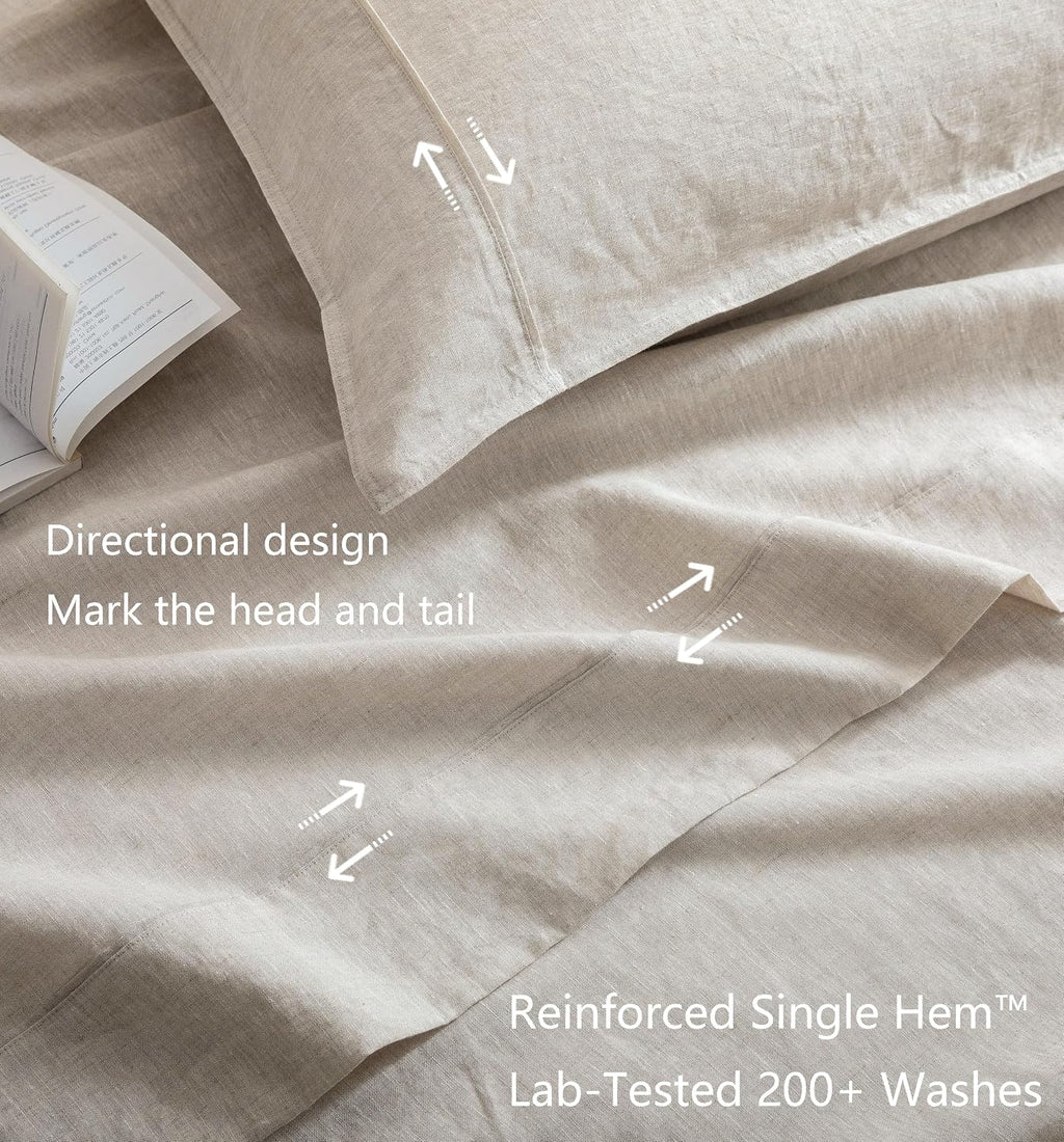 Natural Linen Full 4-Piece Sheet Set